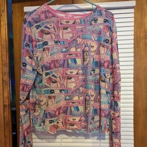 Plus size sheer anime girl top